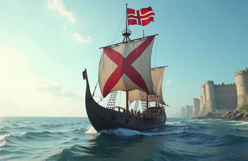 Influence viking sur le drapeau de la Normandie : un legs nordique