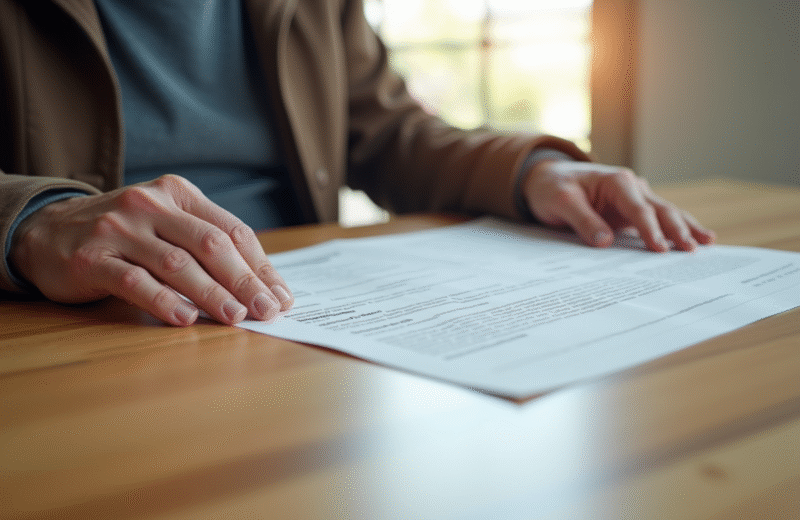 Mains d'une personne agee tenant un document dheritage officiel